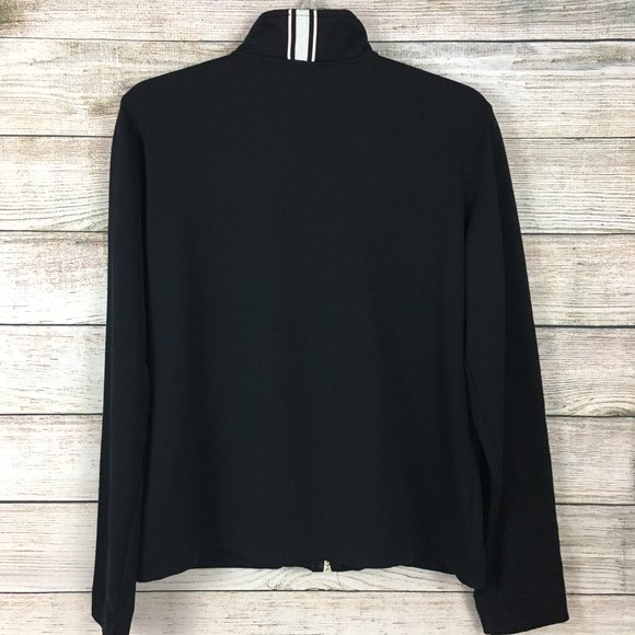 ProSpirit Track Jacket Black Mock Neck Stripe Sleeves Zip Pockets Large - Picture 7 of 12